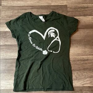 Gildan Michigan State Nursing Green Short Sleeve T-Shirt